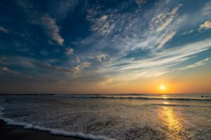 水平線の夕日